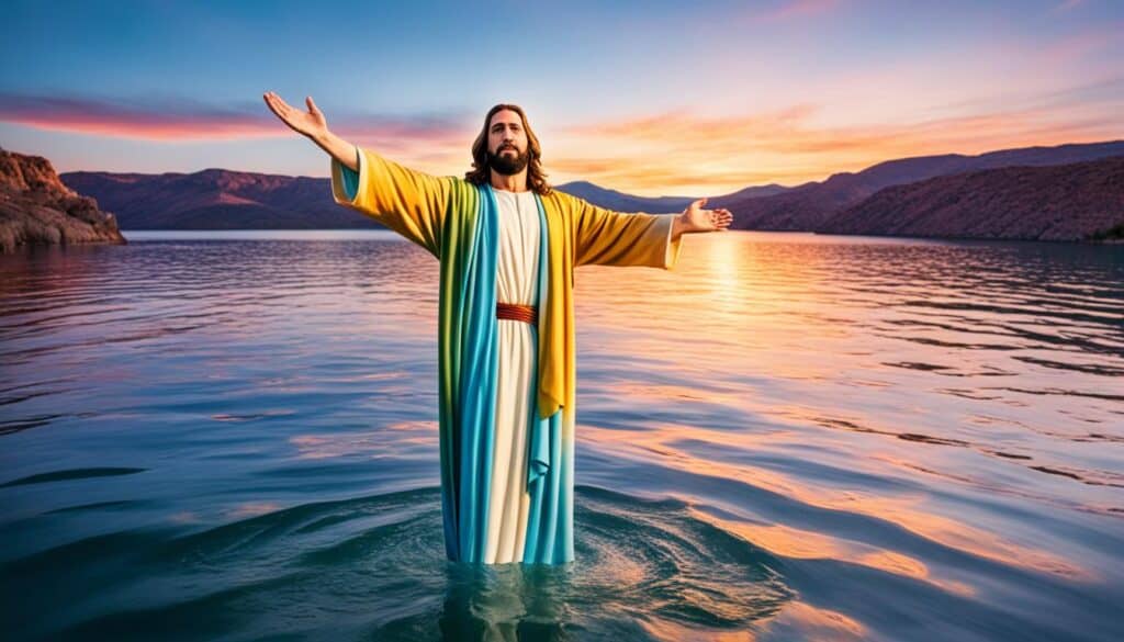 Jesus walks on water