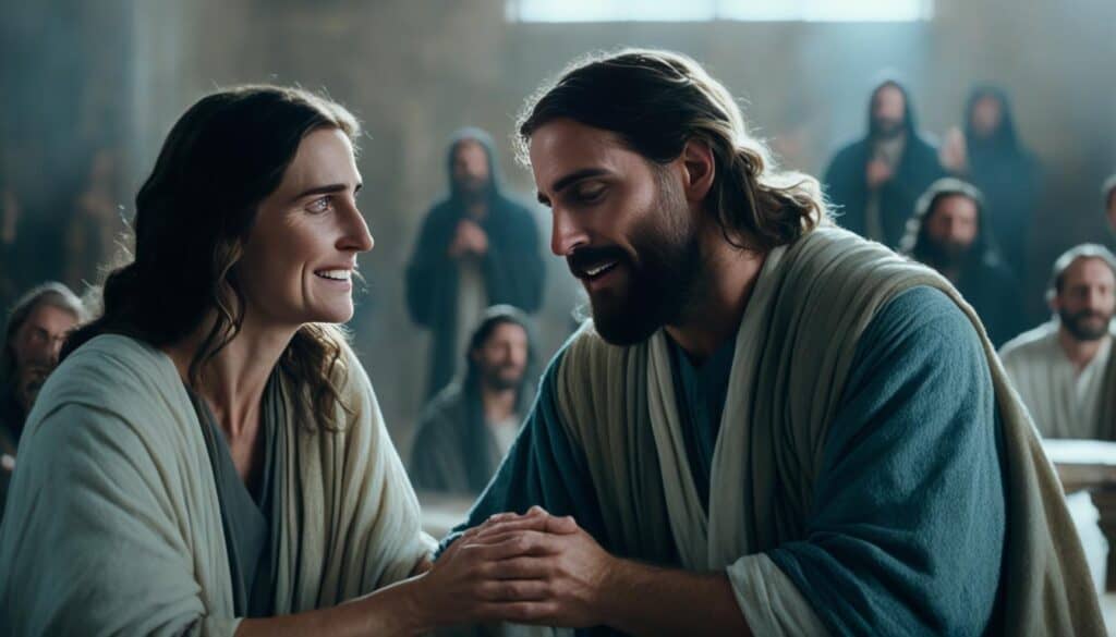 Woman washing Jesus' feet