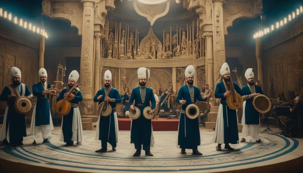 Levitical musicians performing in the temple