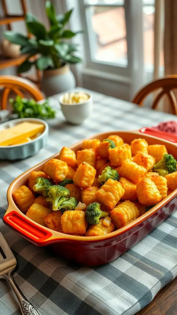 Broccoli and Cheese Tater Tot Casserole