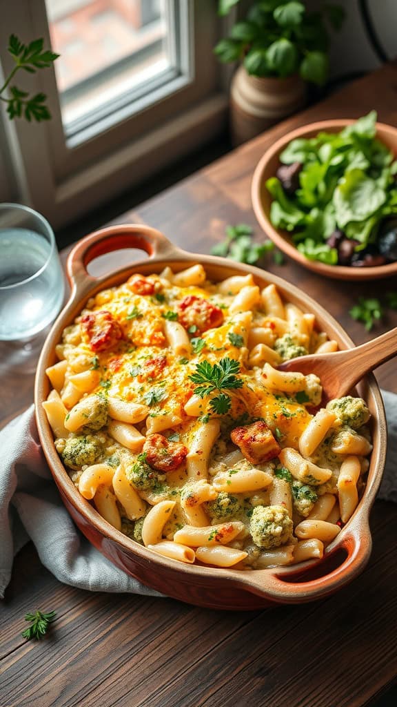 A delicious Broccoli Rice Alfredo Casserole with creamy sauce and cheese