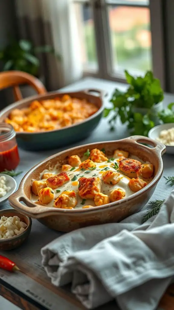 Buffalo Blue Cheese Chicken Cordon Bleu Casserole