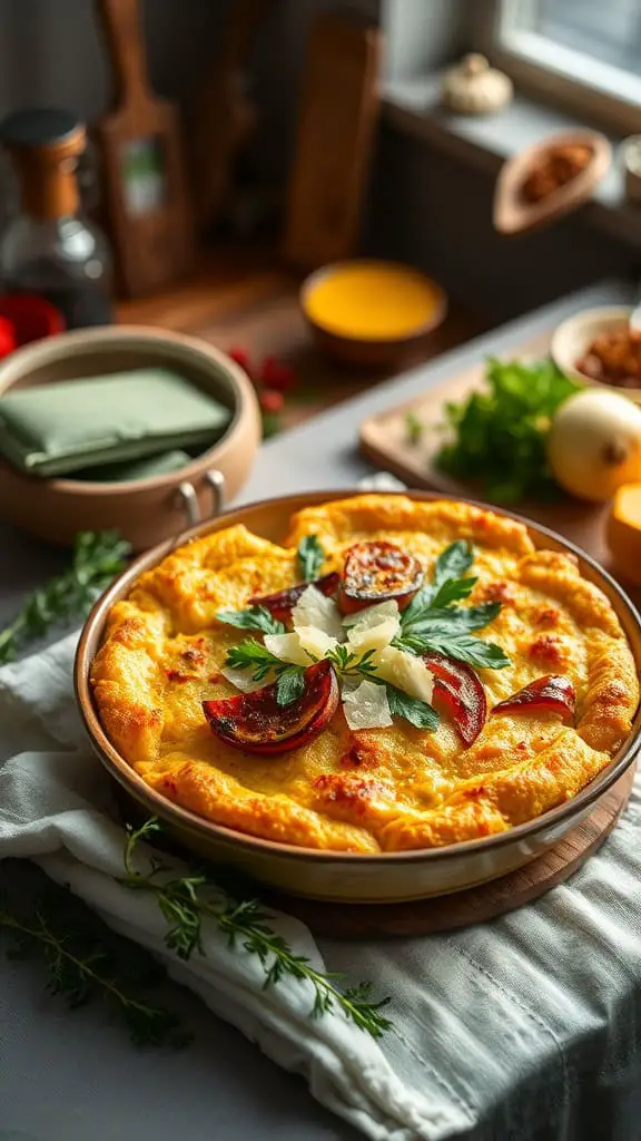 Garlic-Parmesan Squash Cornbread Casserole