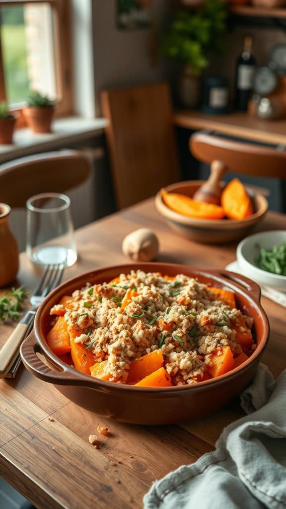 Gluten-Free Sweet Potato Casserole with a rice flour crumble topping