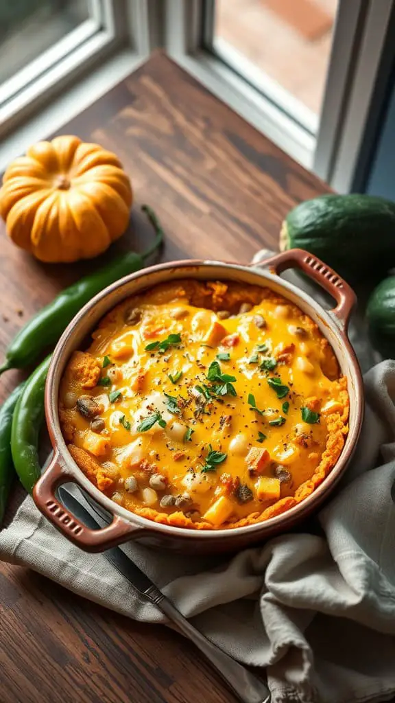 Delicious spicy jalapeño squash cornbread casserole