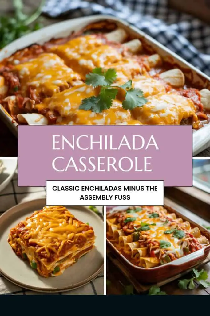 Enchilada casserole is basically classic enchiladas minus the assembly fuss.