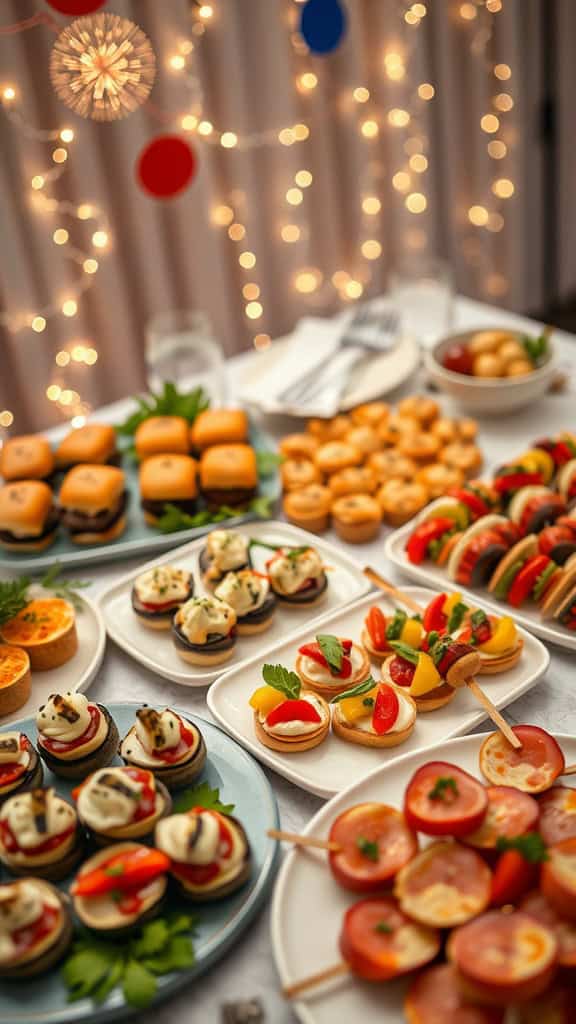 A beautifully arranged selection of finger foods for an engagement party.