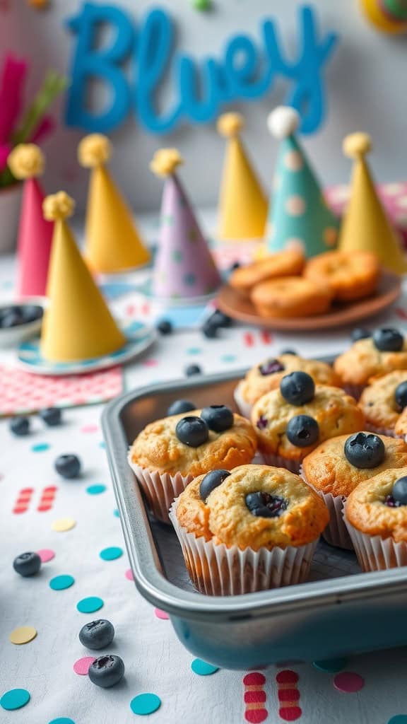 Delicious blueberry muffins perfect for a kids' party