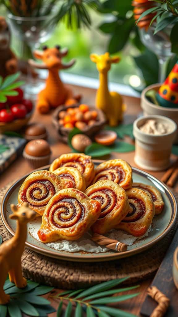 Plate of Elephant Ear Pastries with Cinnamon Swirls