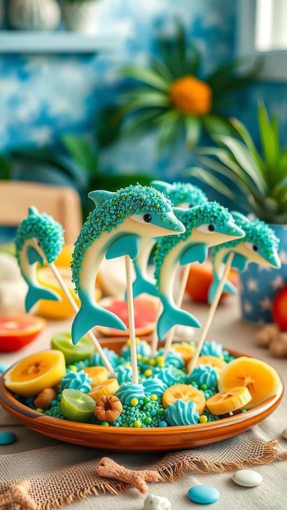 Healthy Dolphin Banana Pops for a party