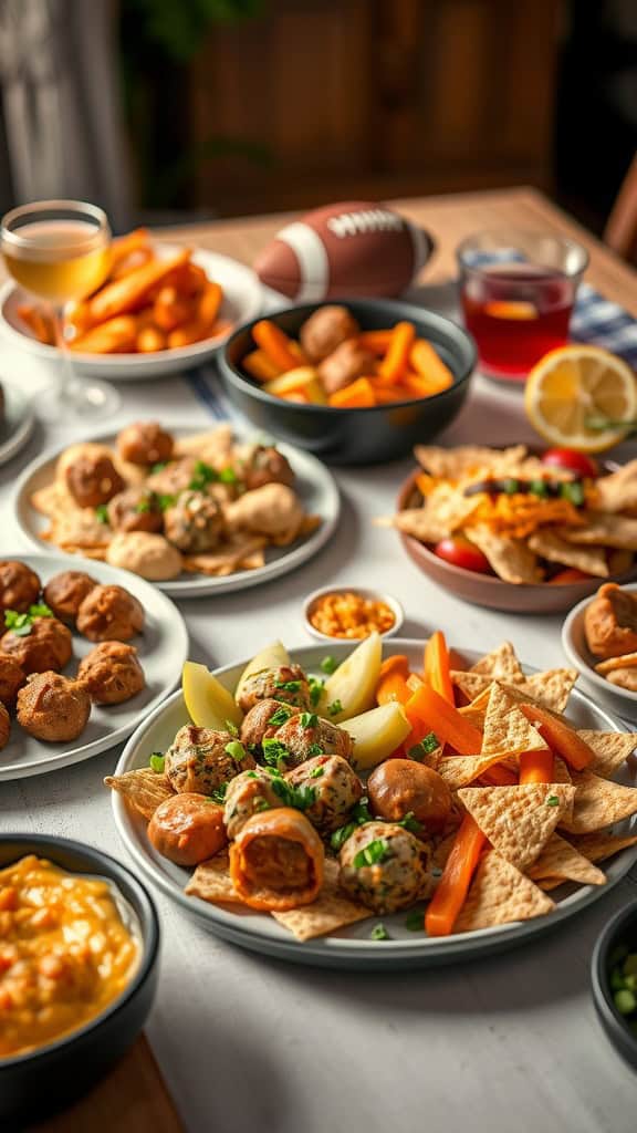 A spread of delicious crockpot appetizers perfect for game day.