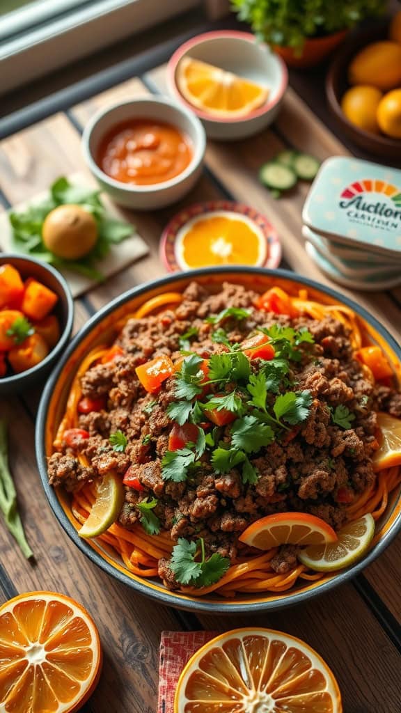 Ground beef casserole with citrus flavors