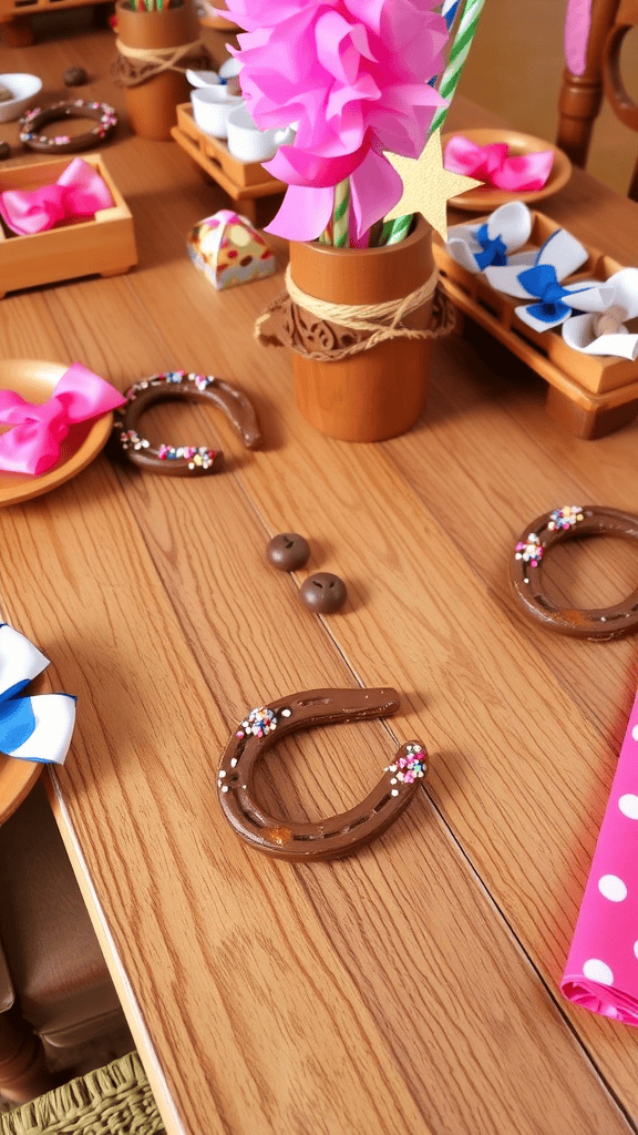 Pretzel Rod Horseshoes for a Cowgirl Party