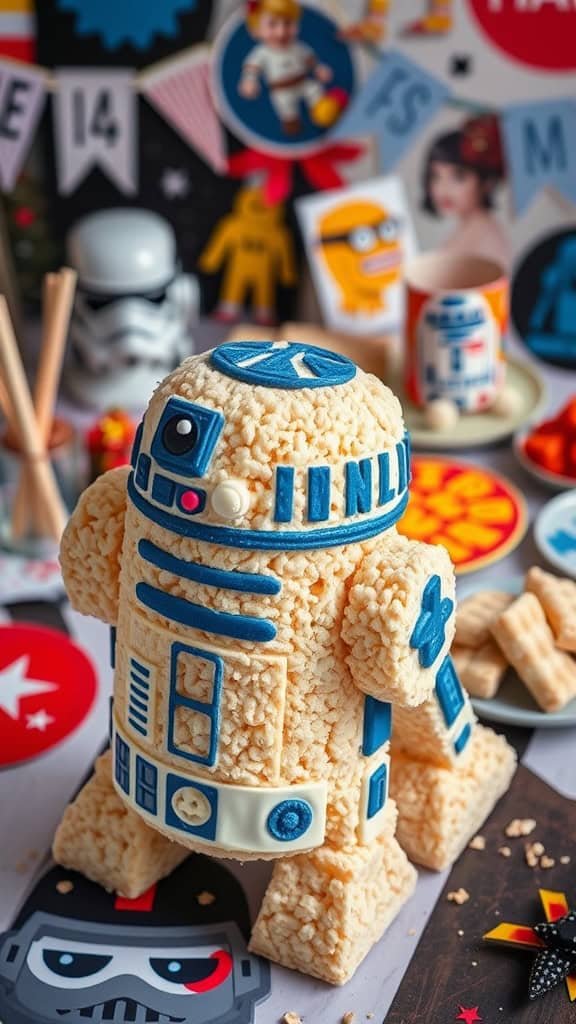 R2-D2 Rice Krispies Treats shaped like the iconic droid