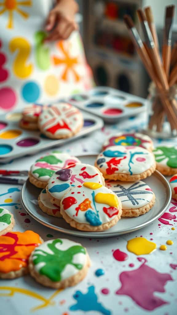 Decorative splatter-paint sugar cookies