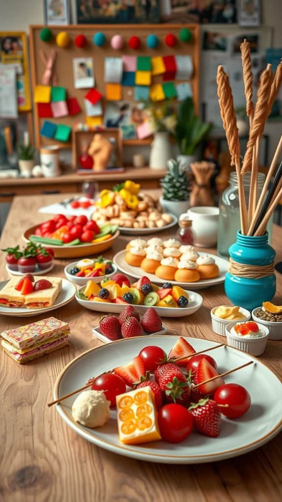 A colorful fruit and cheese platter for a vision board party