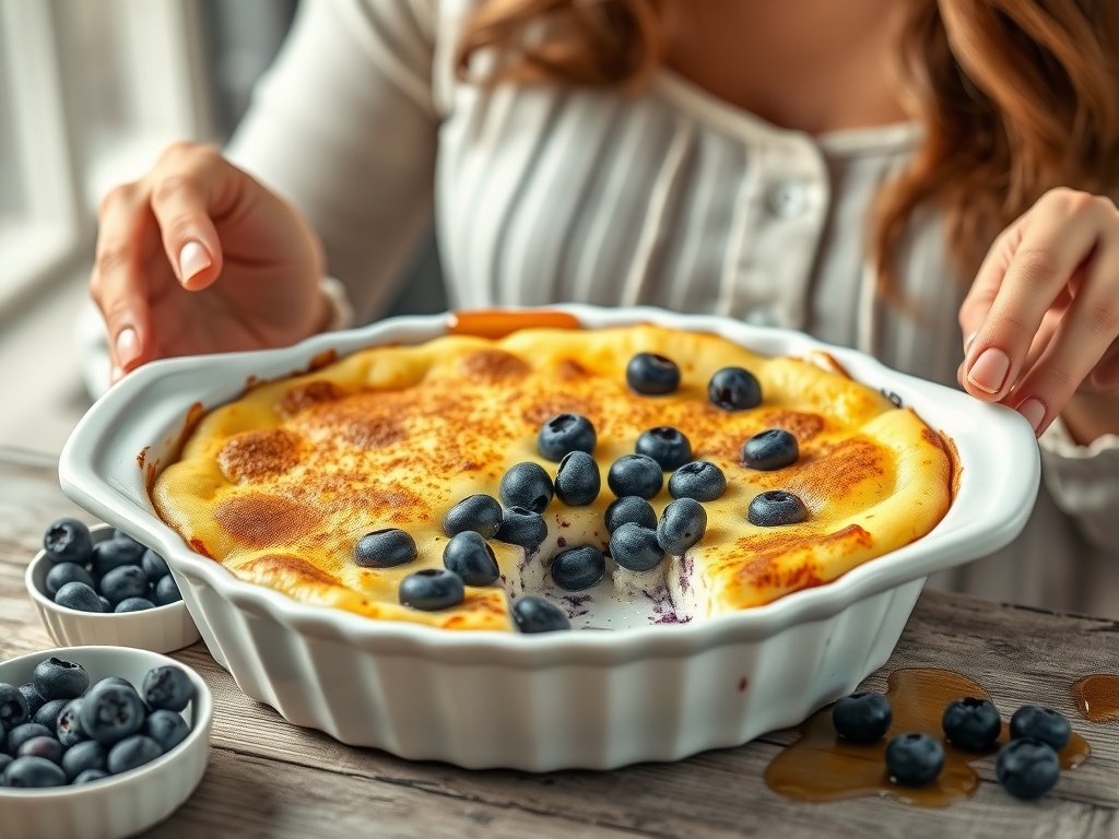 Cottage Cheese Blueberry Bakes