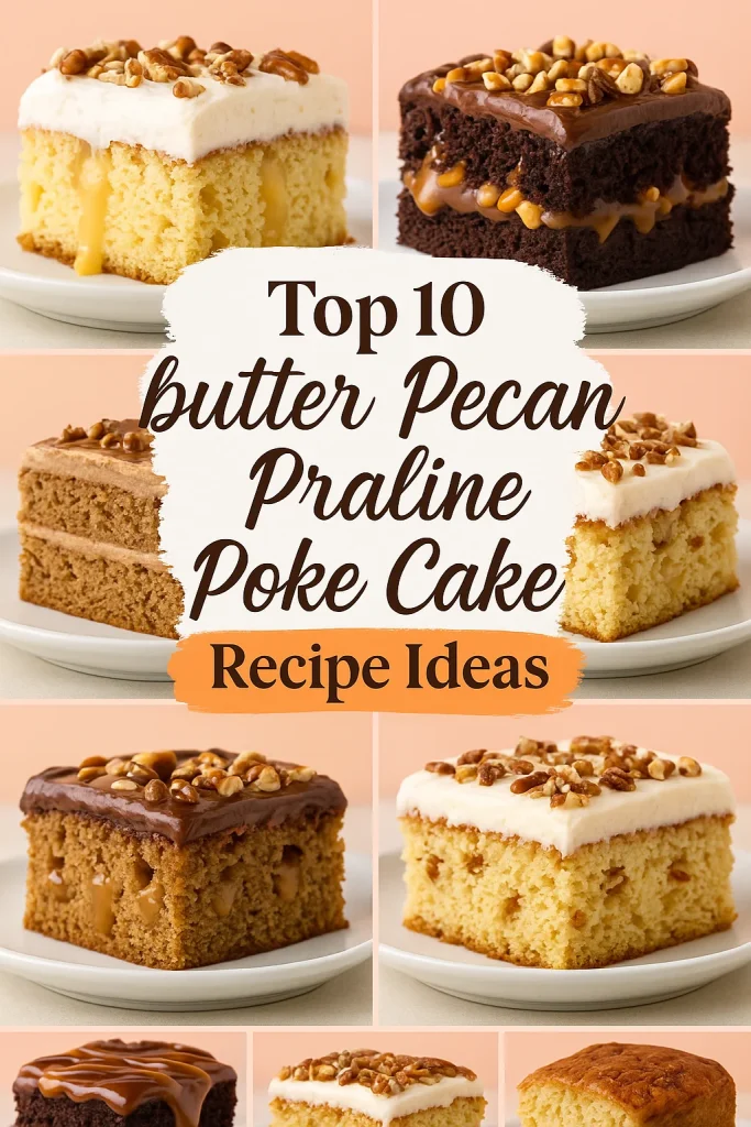 butter pecan praline poke cake
