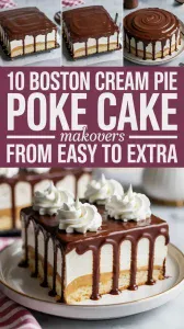Boston Cream Pie Poke Cake