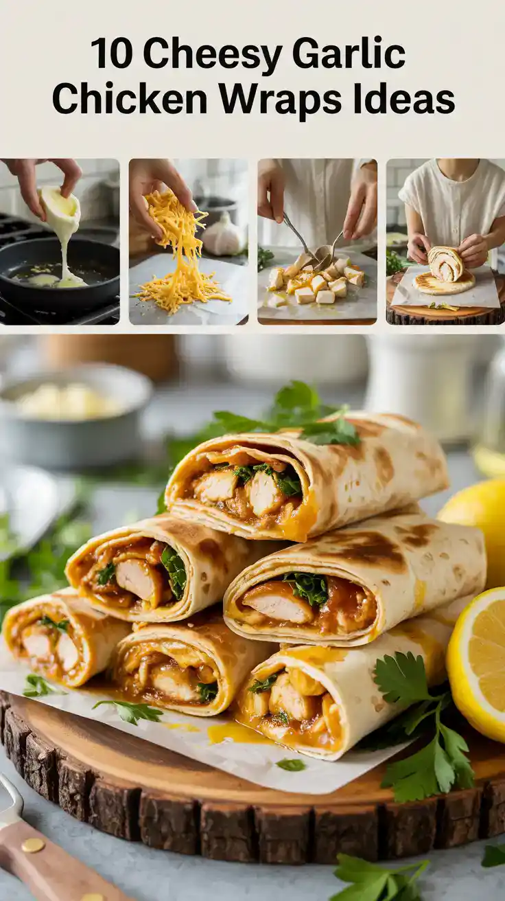 Cheesy Garlic Chicken Wraps