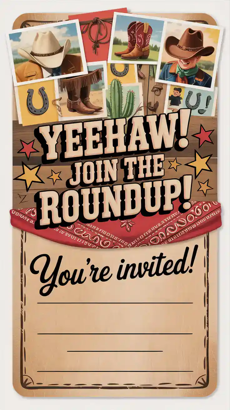 Cowboy Party Invitations