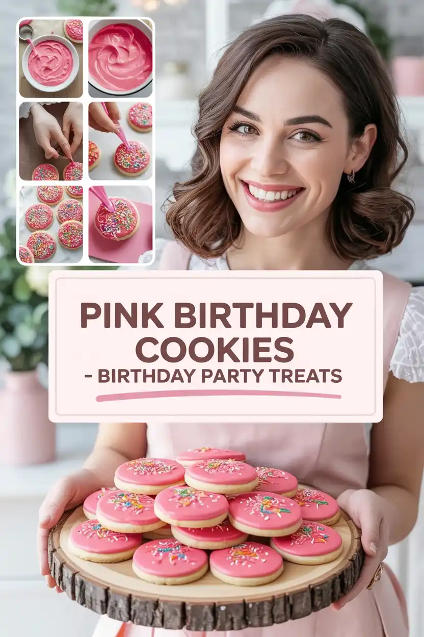 Pink Birthday Cookies - Birthday Party Treats