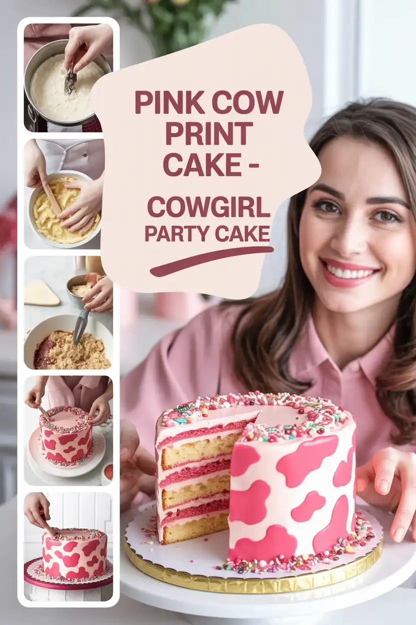 Pink Cow Print Cake