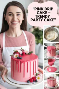 Pink Drip Cake