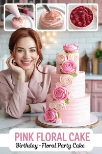 Pink Floral Cake Birthday