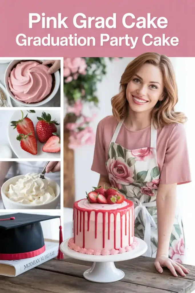 Pink Grad Cake - Graduation Party Cake