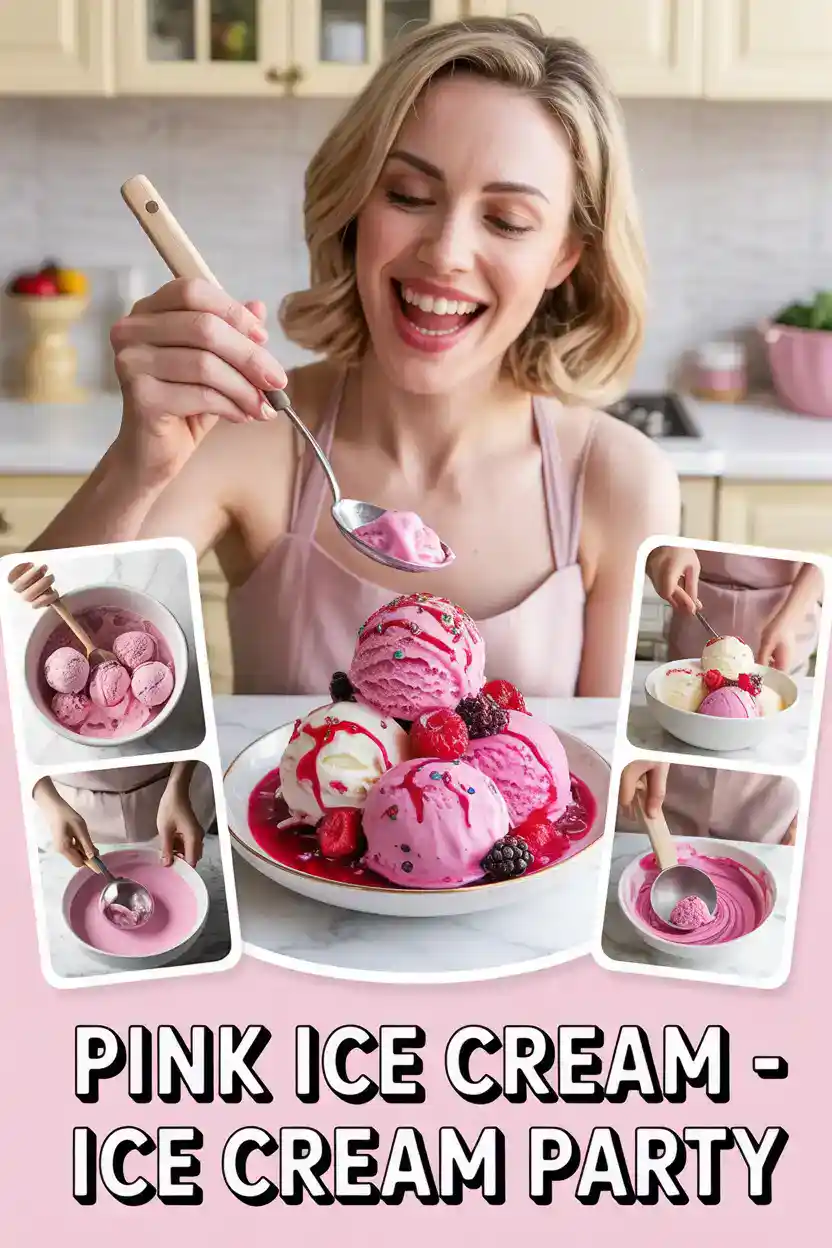 Pink Ice Cream - Ice Cream Party