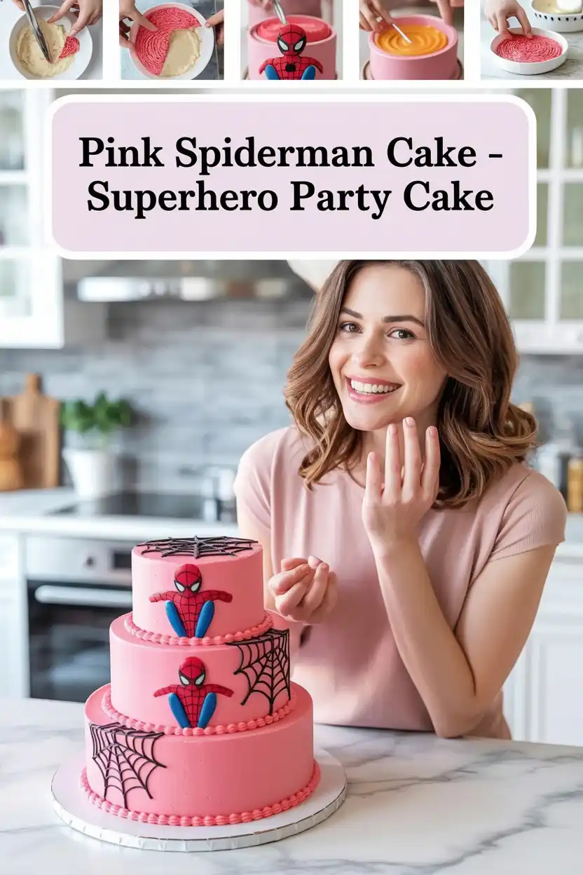 Pink Spiderman Cake