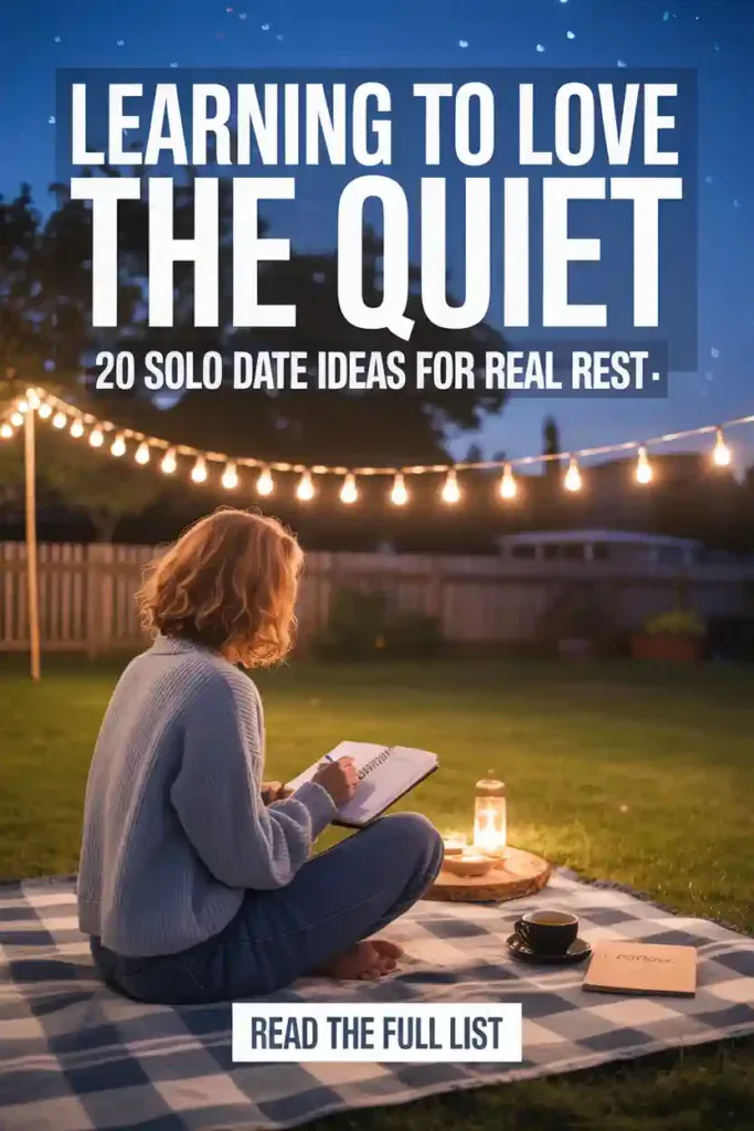 Simple, no-pressure solo date ideas that help you unwind, recharge, and actually enjoy your own company - without overspending or overthinking.